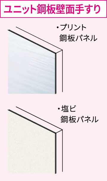 ユニット鋼板壁面手すり